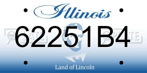 62251B4 Illinois License Plate