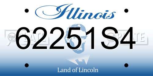 62251S4 Illinois License Plate