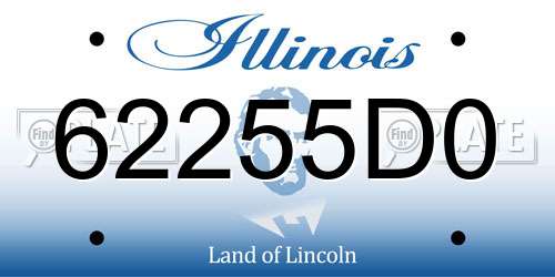 62255D0 Illinois License Plate