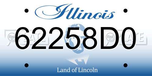 62258D0 Illinois License Plate