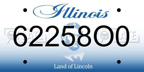 62258O0 Illinois License Plate