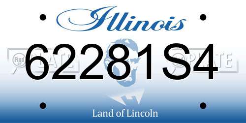 62281S4 Illinois License Plate
