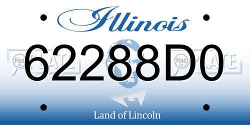 62288D0 Illinois License Plate