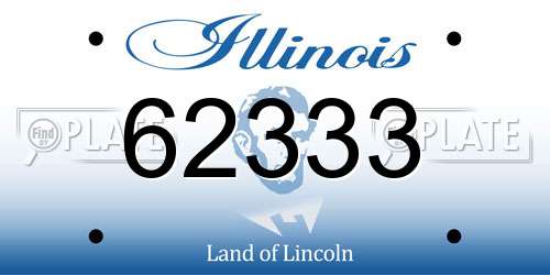 62333 Illinois License Plate