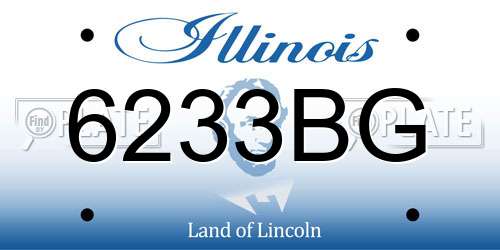 6233BG Illinois License Plate