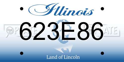 623E86 Illinois License Plate