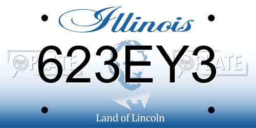 623EY3 Illinois License Plate