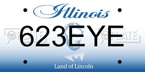 623EYE Illinois License Plate