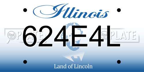 624E4L Illinois License Plate