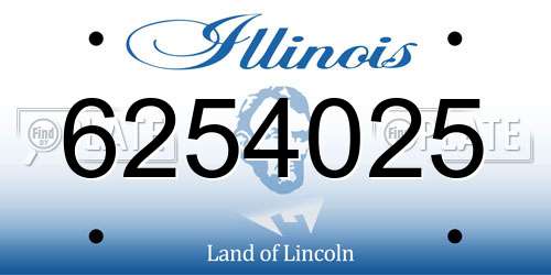 6254025 Illinois License Plate