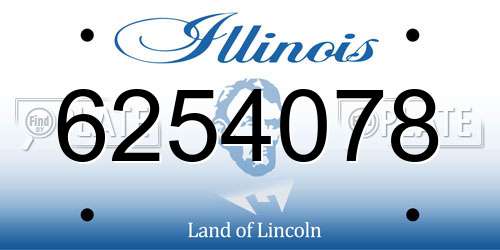 6254078 Illinois License Plate