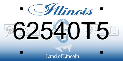 62540T5 Illinois License Plate