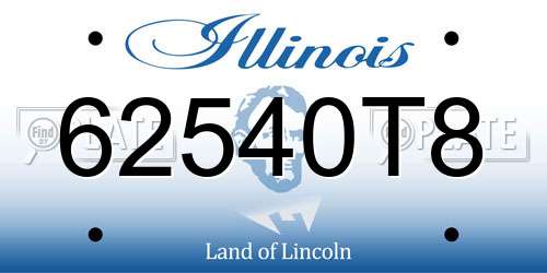 62540T8 Illinois License Plate