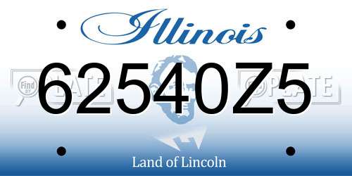62540Z5 Illinois License Plate