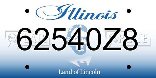 62540Z8 Illinois License Plate