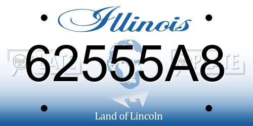 62555A8 Illinois License Plate