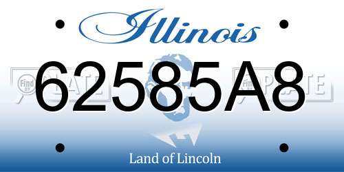 62585A8 Illinois License Plate