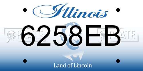 6258EB Illinois License Plate