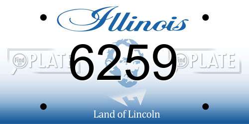 6259 Illinois License Plate
