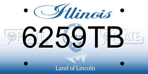 6259TB Illinois License Plate