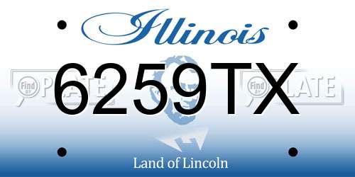 6259TX Illinois License Plate