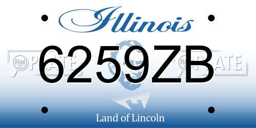6259ZB Illinois License Plate