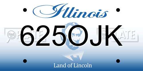 625OJK Illinois License Plate