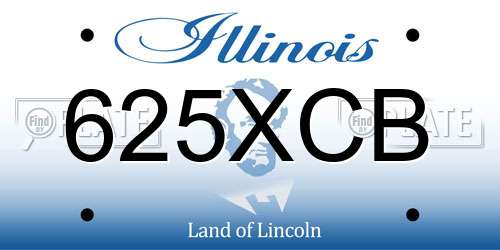625XCB Illinois License Plate