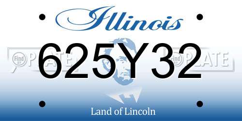625Y32 Illinois License Plate