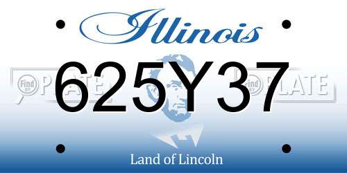 625Y37 Illinois License Plate