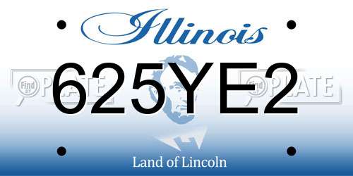 625YE2 Illinois License Plate