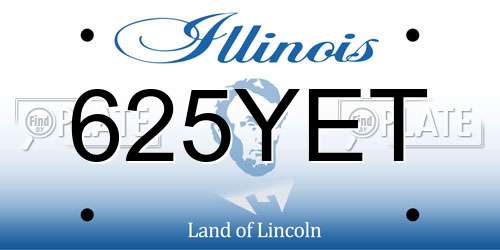 625YET Illinois License Plate