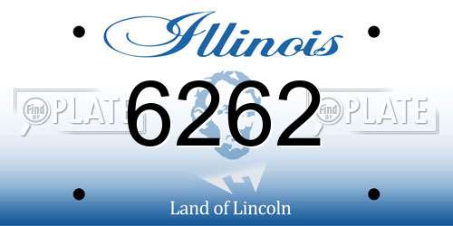 6262 Illinois License Plate