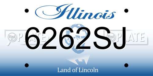 6262SJ Illinois License Plate