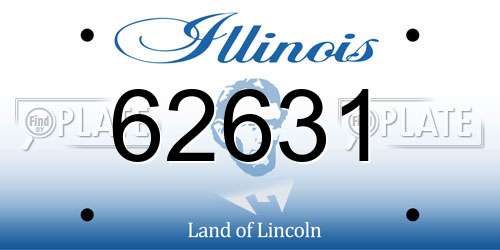 62631 Illinois License Plate