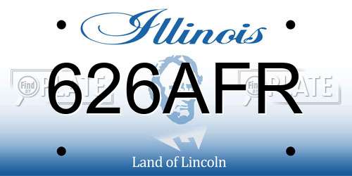 626AFR Illinois License Plate