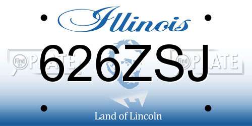 626ZSJ Illinois License Plate