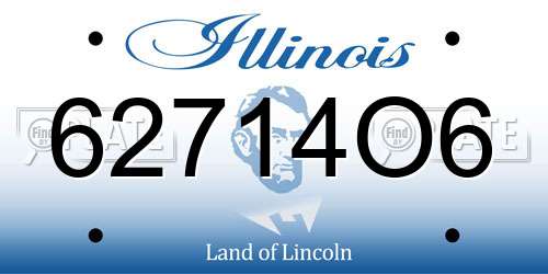 62714O6 Illinois License Plate