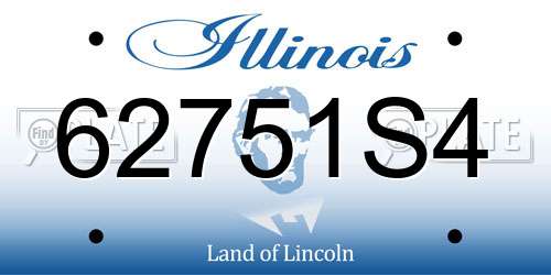 62751S4 Illinois License Plate