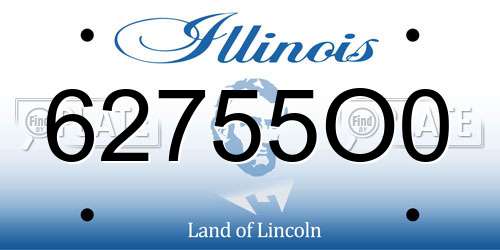 62755O0 Illinois License Plate