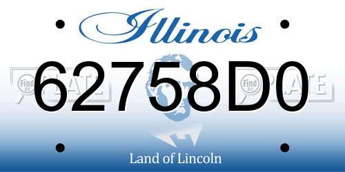 62758D0 Illinois License Plate