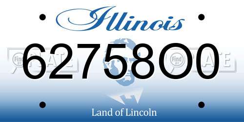 62758O0 Illinois License Plate