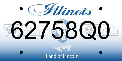 62758Q0 Illinois License Plate