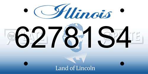 62781S4 Illinois License Plate