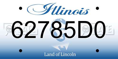 62785D0 Illinois License Plate