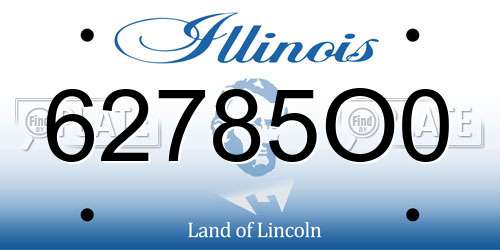 62785O0 Illinois License Plate