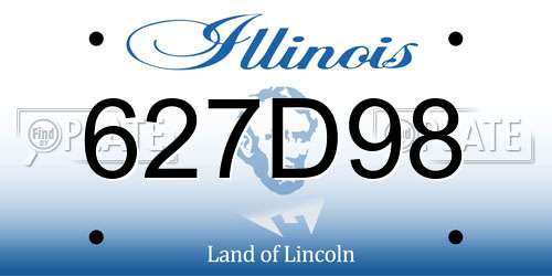 627D98 Illinois License Plate