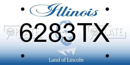 6283TX Illinois License Plate