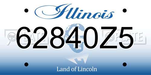 62840Z5 Illinois License Plate
