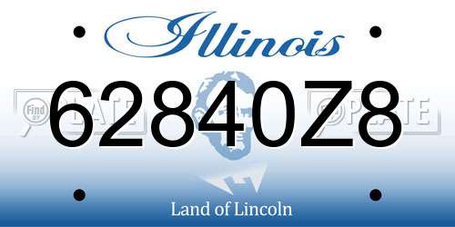 62840Z8 Illinois License Plate